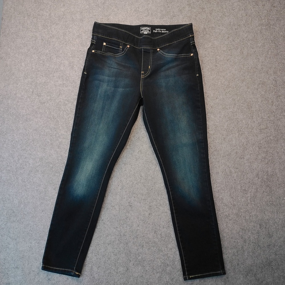 Signature by Levi Strauss Totally Shaping Pull On Skinny Jeans Dark Wash 6M